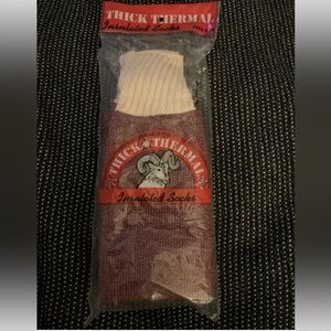 Vintage Thick Thermal Insulated Socks Red WPL 11953 9-14 USA Made